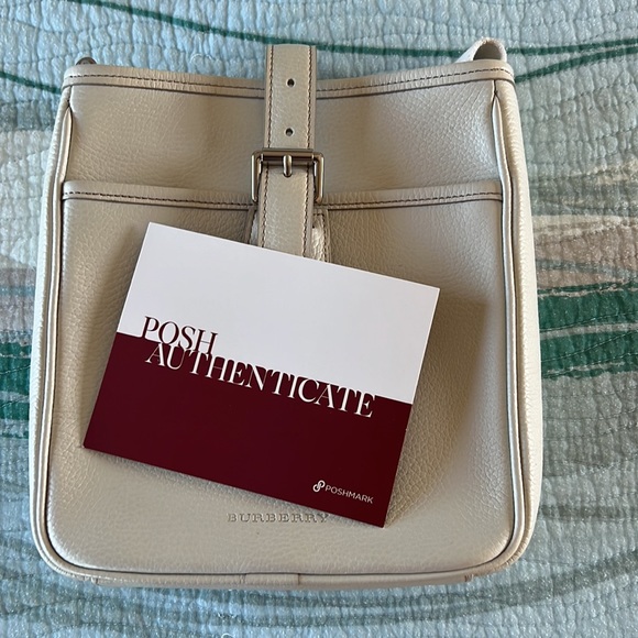Vintage Burberry, Authentic,off white, leather crossbody bag.*Posh Authenticate* - Picture 5 of 6